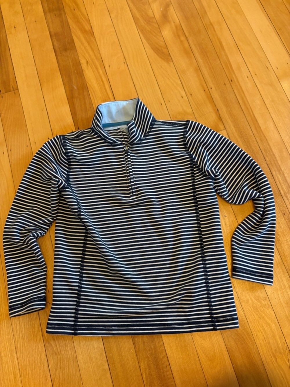 Crewcuts Navy and White Striped Zip-Up Top